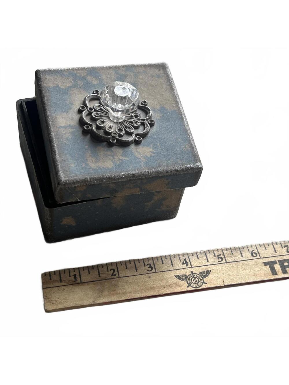 Decorative Wooden Box with Crystal Knob